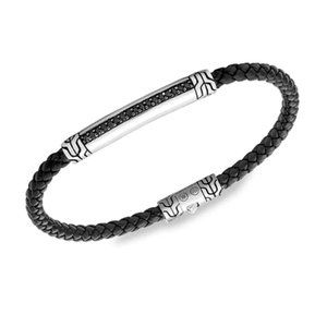 John Hardy Black Sapphire Leather & Sterling Silver Bracelet